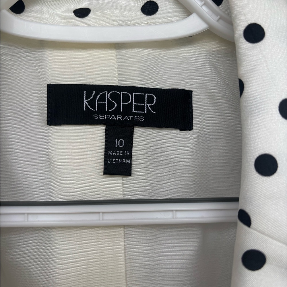 Kasper White Polka Dot Blazer - Picture 3 of 3